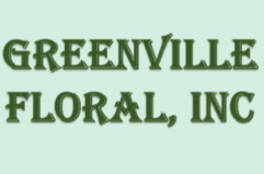 Logo of Greenville Floral, Inc with green text on a light background.