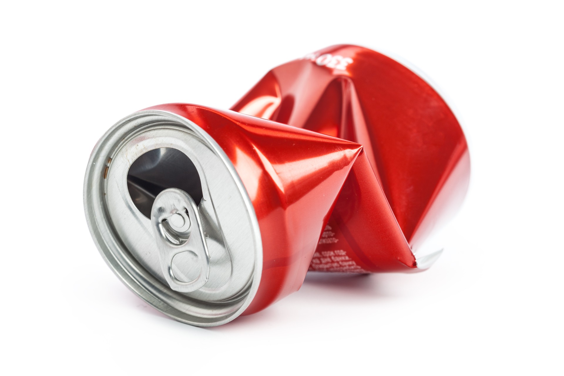 Compressed cans isolated on a white background