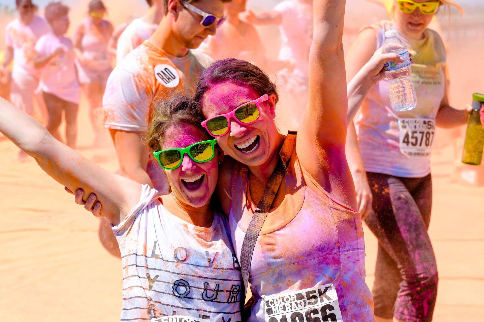 Happy Young Adults at the Color Run